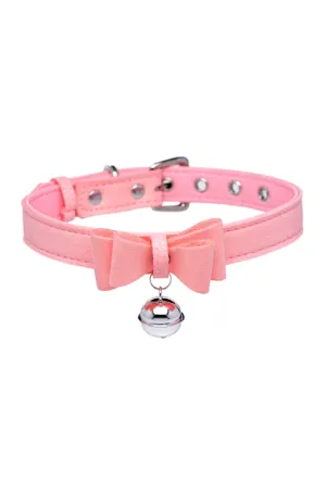 Pink Kitty Cat Bell Collar