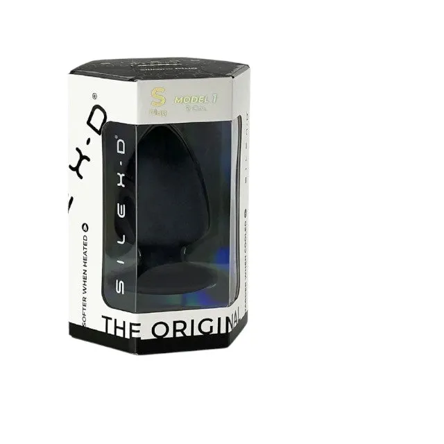 Plug anal SILEX-D S Plug Model 1. din silicon premium. reactiv la căldură. lungime 8.5 cm. diametru 5.2 cm. negru (mărime S)