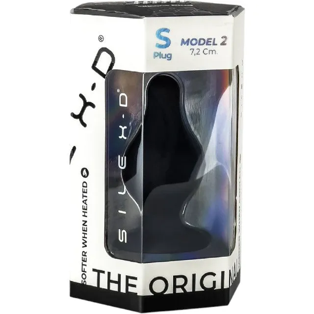 Plug anal SILEX-D S Plug Model 2. din silicon premium. reactiv la căldură. lungime 7.2 cm. diametru 3.4 cm. negru (mărime S)