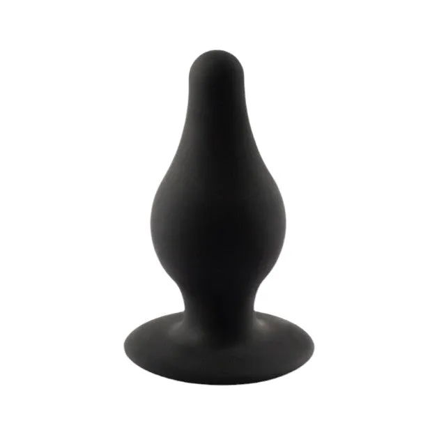 Plug anal SILEX-D S Plug Model 2. din silicon premium. reactiv la căldură. lungime 7.2 cm. diametru 3.4 cm. negru (mărime S)