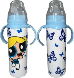 Power Girl Blue 8oz Stainless Steel Bottle