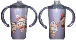 Puppy Kitty Ice Cream 12oz Stainless Steel Sippy Cup