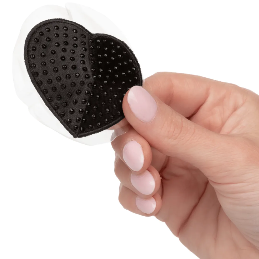 Radiance™ Heart Shaped Reusable Black Pasties with Gem Accents