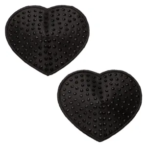 Radiance™ Heart Shaped Reusable Black Pasties with Gem Accents