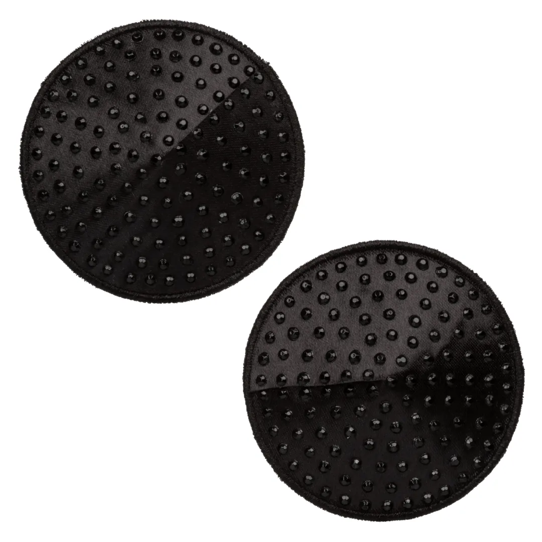 Radiance™ Round Reusable Black Pasties with Gem Accents