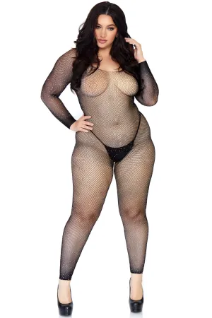 Rhinestone Fishnet Bodystocking