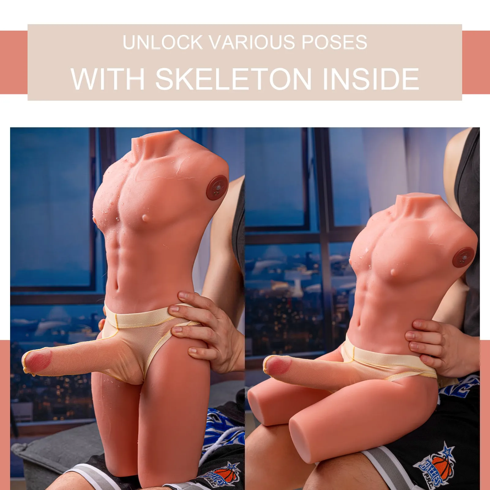Rob: 17.63lb Thrusting Vibrating Male Sex Doll Full Torso