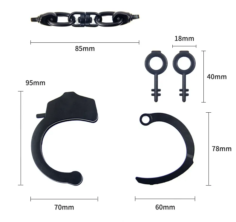 Roomfun Black Single Lock Handcuffs