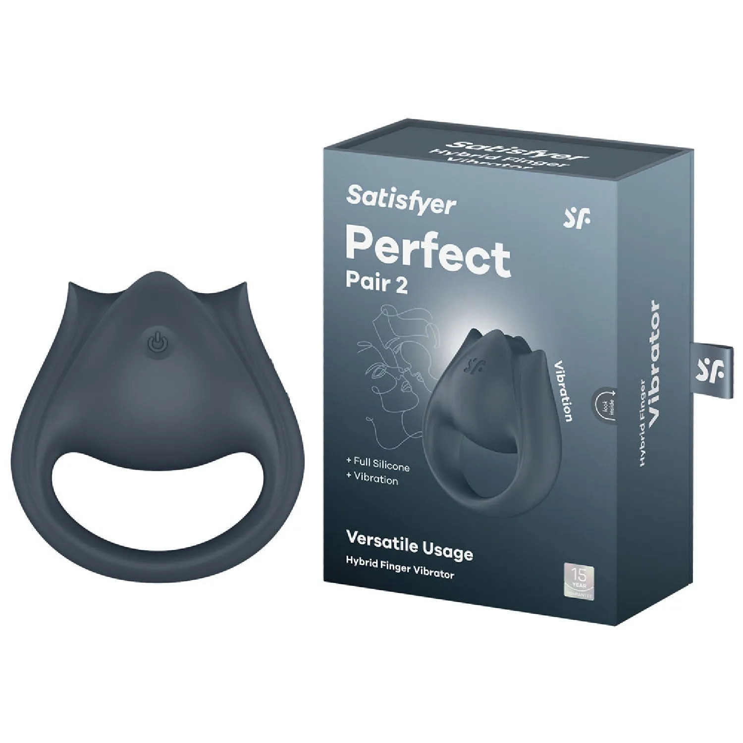 Satisfyer Perfect Pair 2-in-1 Finger Vibrator   Penis Cock Ring Couples Sex Toy