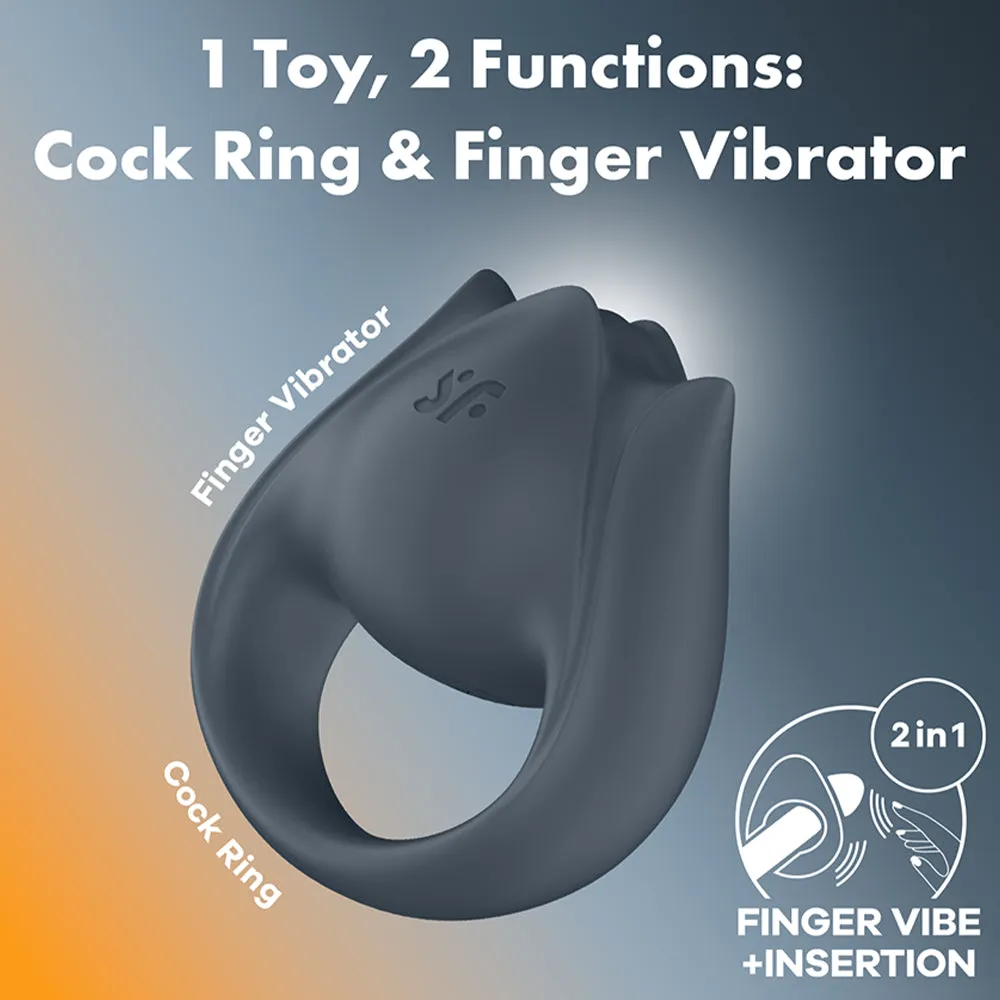 Satisfyer Perfect Pair 2-in-1 Finger Vibrator   Penis Cock Ring Couples Sex Toy