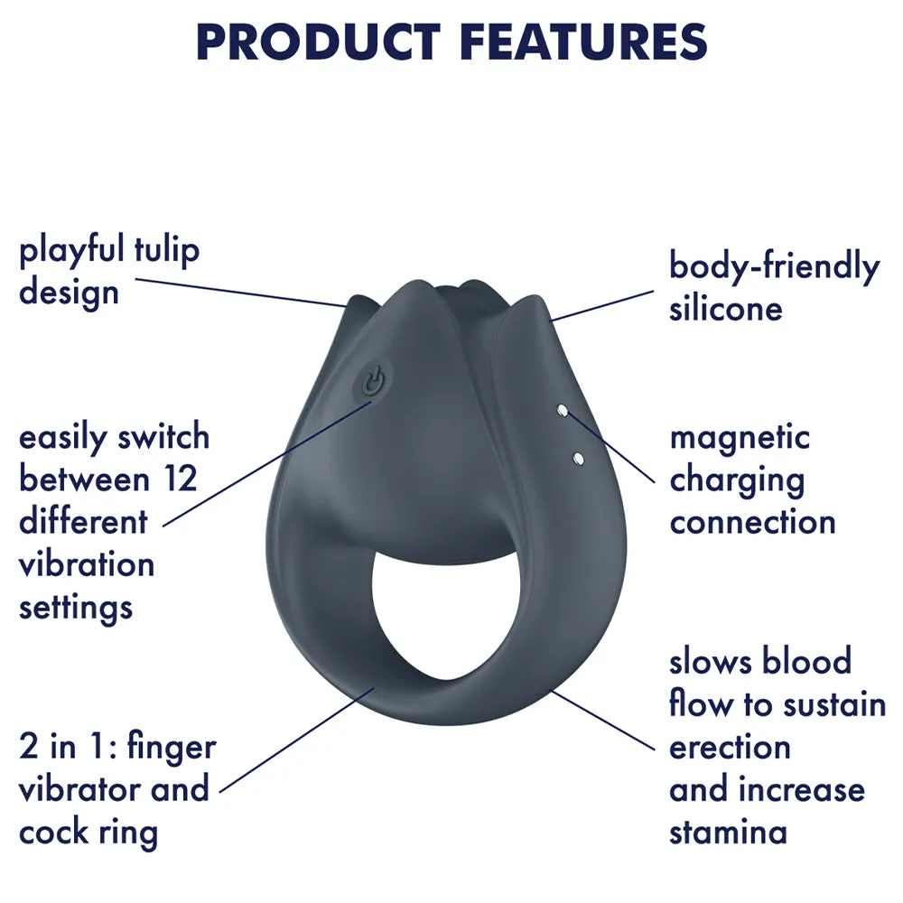 Satisfyer Perfect Pair 2-in-1 Finger Vibrator   Penis Cock Ring Couples Sex Toy
