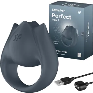 Satisfyer Perfect Pair 2-in-1 Finger Vibrator   Penis Cock Ring Couples Sex Toy