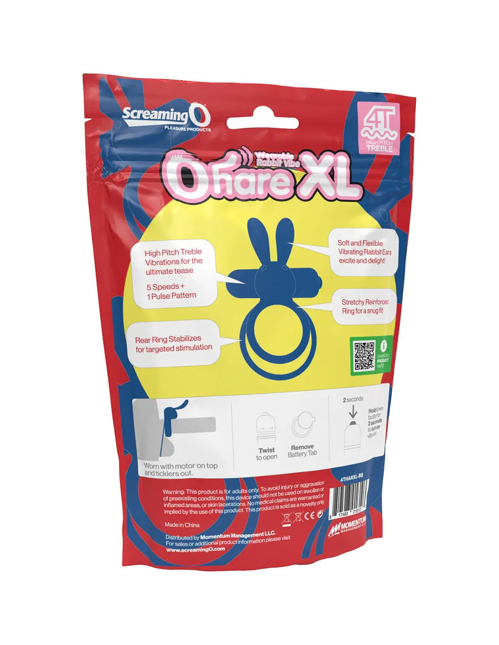 Screaming O 4B Ohare XL Vibrating Ring