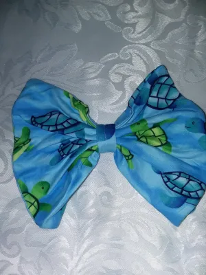 Sea Turtle Fabric Hair Bow ^