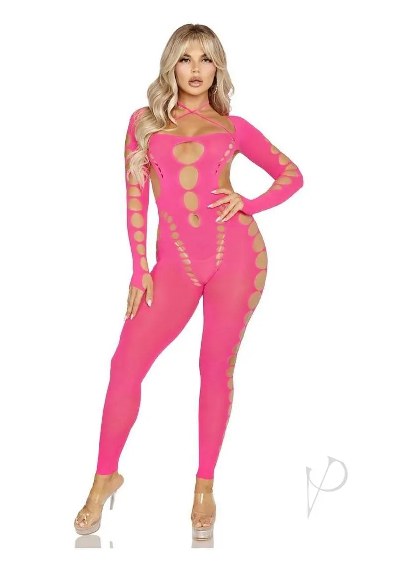 Seamless Opaque Footles Bodystock Pnk Os