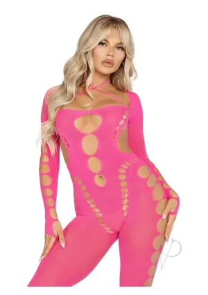 Seamless Opaque Footles Bodystock Pnk Os