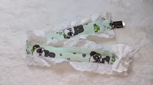 Silly Panda Plush Ruffle Deluxe Pacifier Clip