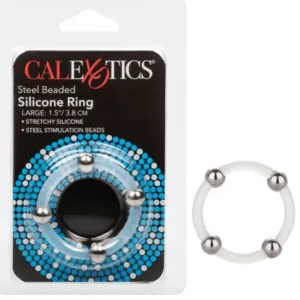 Steel Beaded Large Silicone Cock Ring