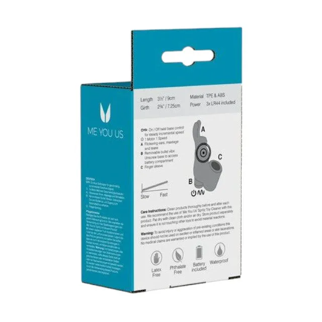 Stimulator clitoris ME YOU US Mini Bunny. în formă de iepuraș. purtare pe deget. vibrații multiple. 9 cm. culoare roz