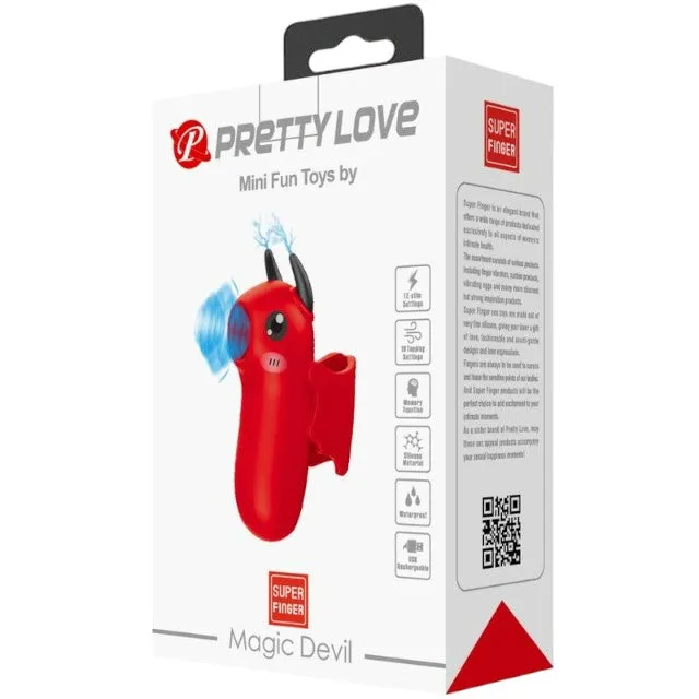 Stimulator clitoris PRETTY LOVE Magic Devil. în formă de drăcușor. funcție de electroșoc. 10 funcții de tapping. culoare roșu