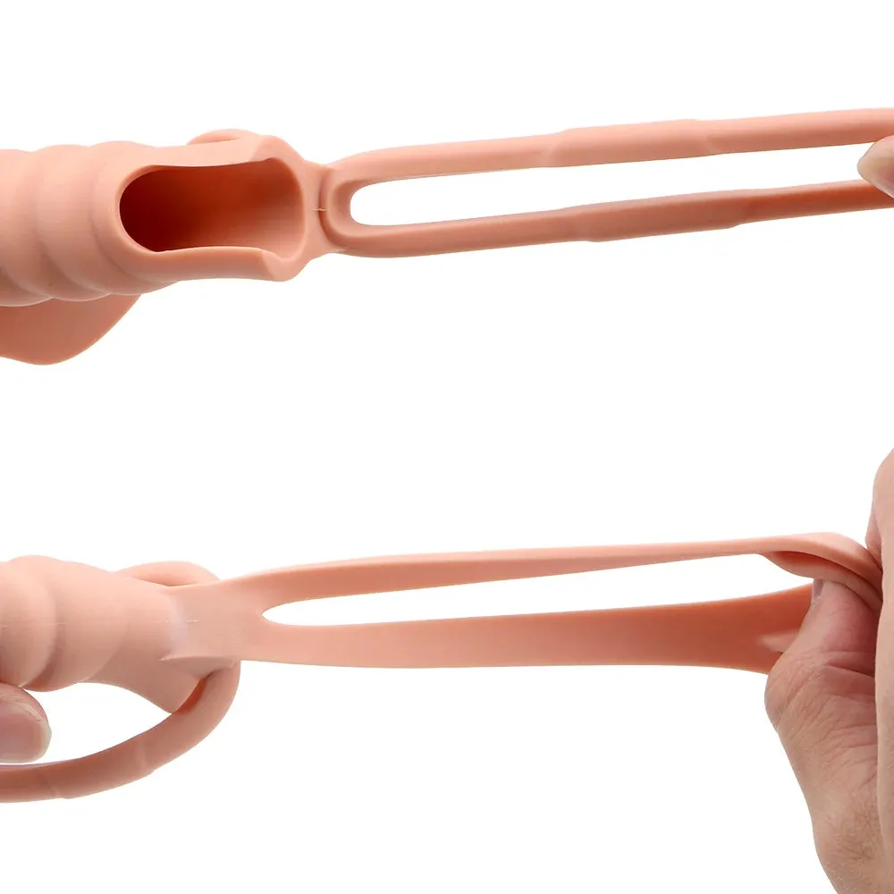 Strap On Vibrating Dildo - Bullet Vibrator Cock Ring Delay Ejaculation Double Stimulation