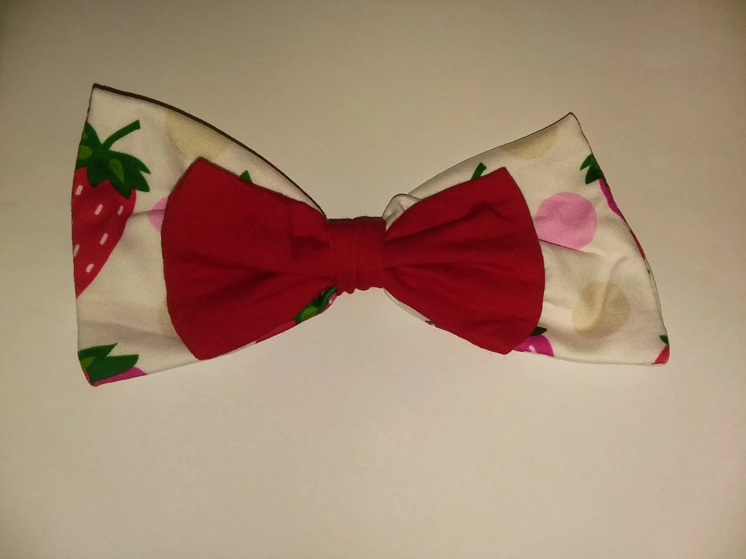 Strawberry Patch Fabric Hair Bow *