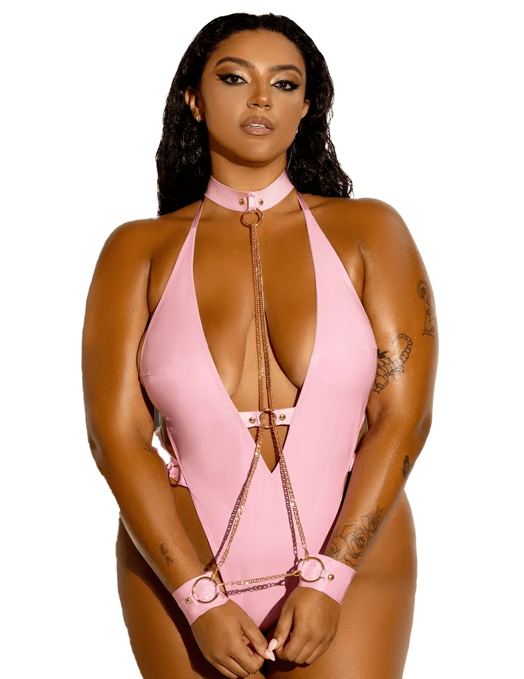 Submissive Vinyl Teddy & Cuffs Set
