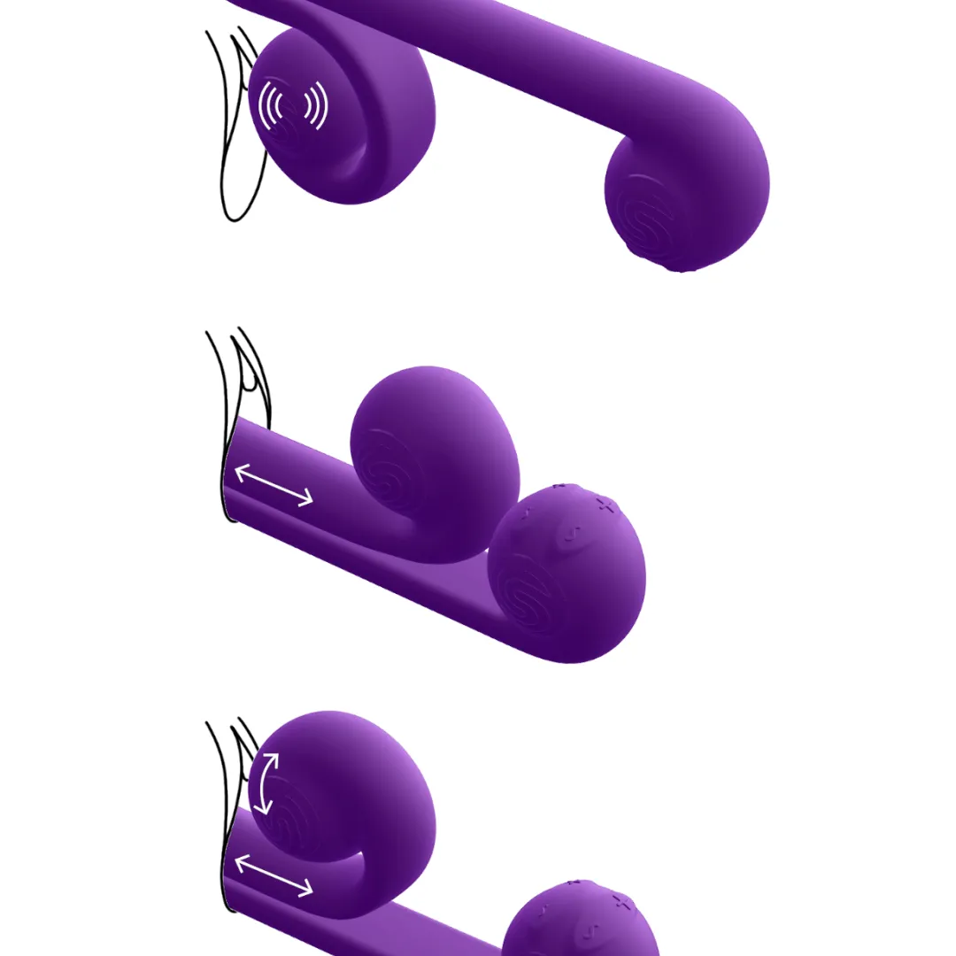 The Snail Silicone Waterproof Dual Stimulating Vibrator - Purple