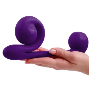 The Snail Silicone Waterproof Dual Stimulating Vibrator - Purple
