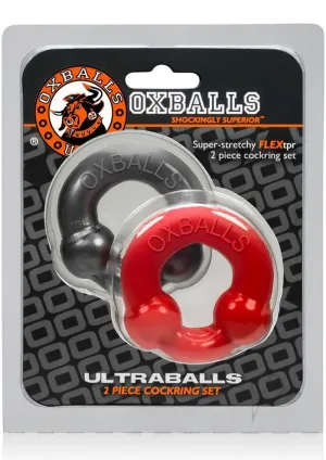 Ultraballs 2pk Cockring Steel/red