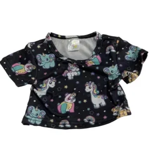 Unicorn Animals Black Stuffie Shirt