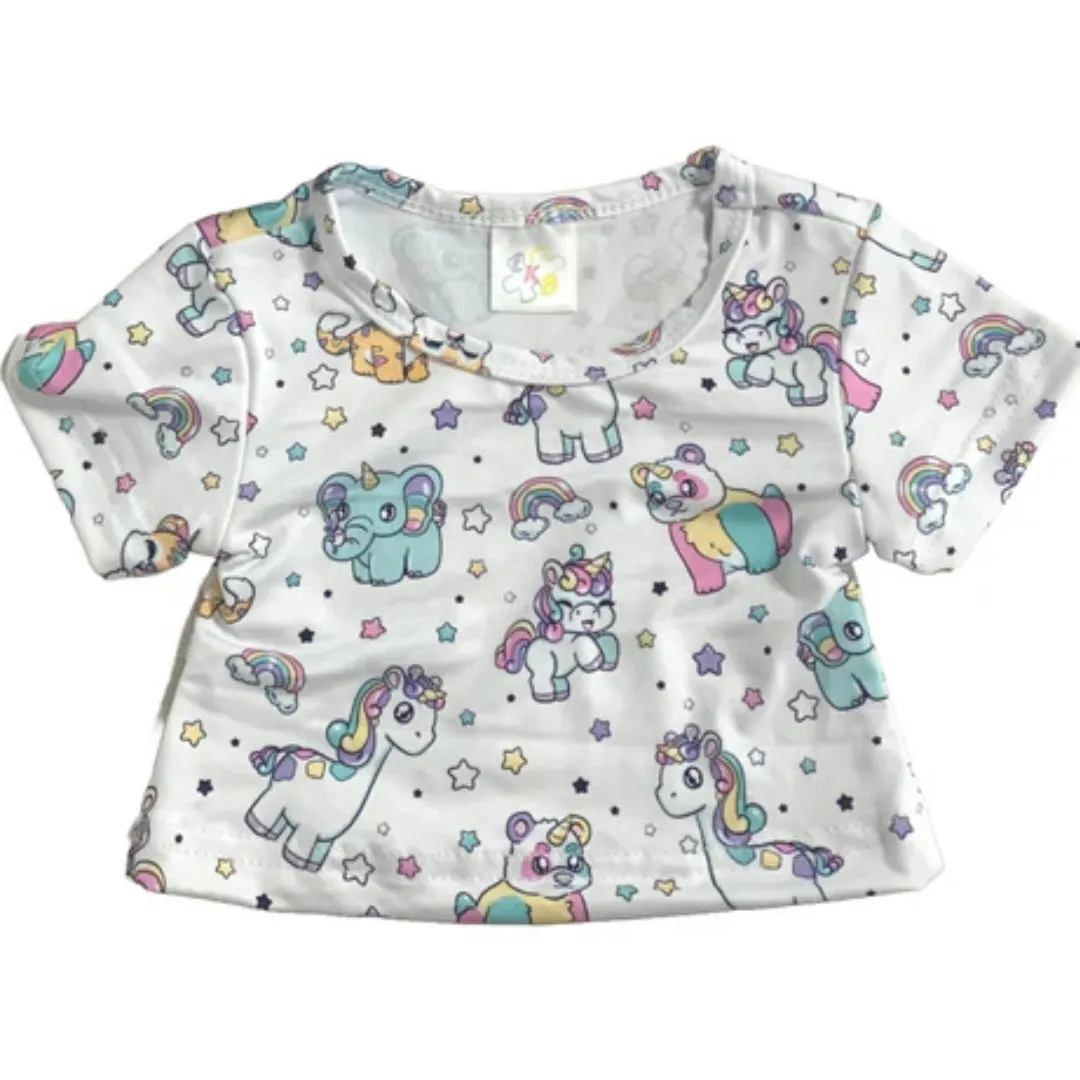 Unicorn Animals White Stuffie Shirt