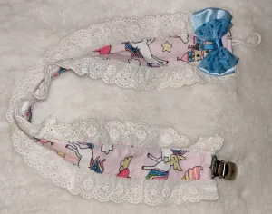 Unicorn Plush Ruffle Deluxe Pacifier Clip
