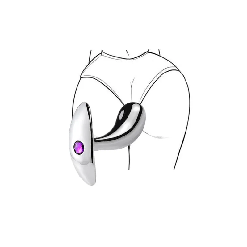 Unisex metal anal beads butt plug