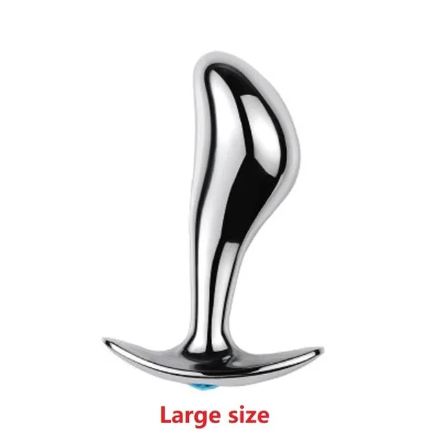 Unisex metal anal beads butt plug