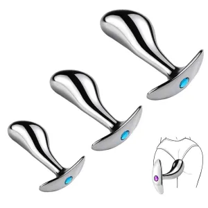 Unisex metal anal beads butt plug