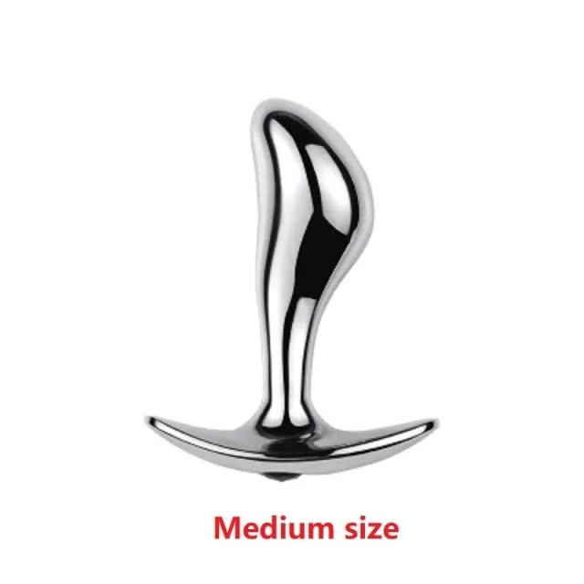 Unisex metal anal beads butt plug