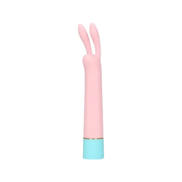 Vibrator LOVELINE Mini Rabbit Vibrator with USB Charger. cu design pentru stimulare versatilă. 10 funcții de vibrație. 17.5 cm. roz