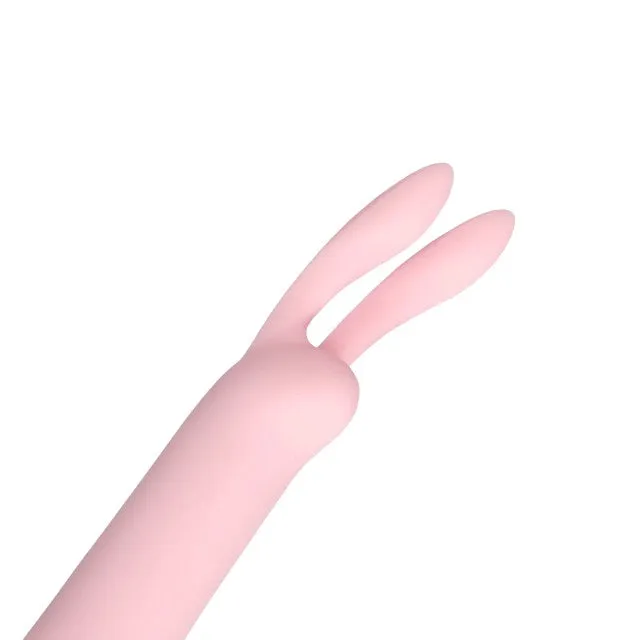 Vibrator LOVELINE Mini Rabbit Vibrator with USB Charger. cu design pentru stimulare versatilă. 10 funcții de vibrație. 17.5 cm. roz