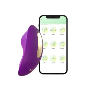 Vibrator pentru chilot CNT Clit Magic Panty Vibrator. control prin aplicație. 9 funcții de vibrație. rezistent la apă IPX7. mov