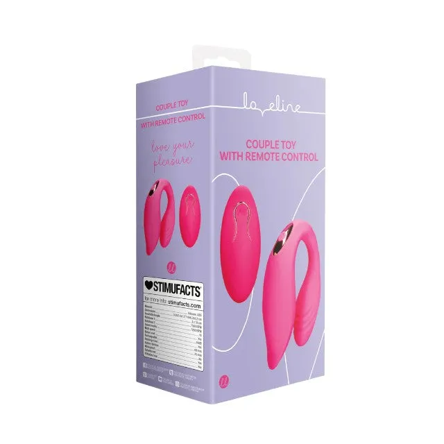Vibrator pentru cupluri LOVELINE Couple Toy with Remote Control. control prin telecomandă. 10 funcții de vibrație. roz
