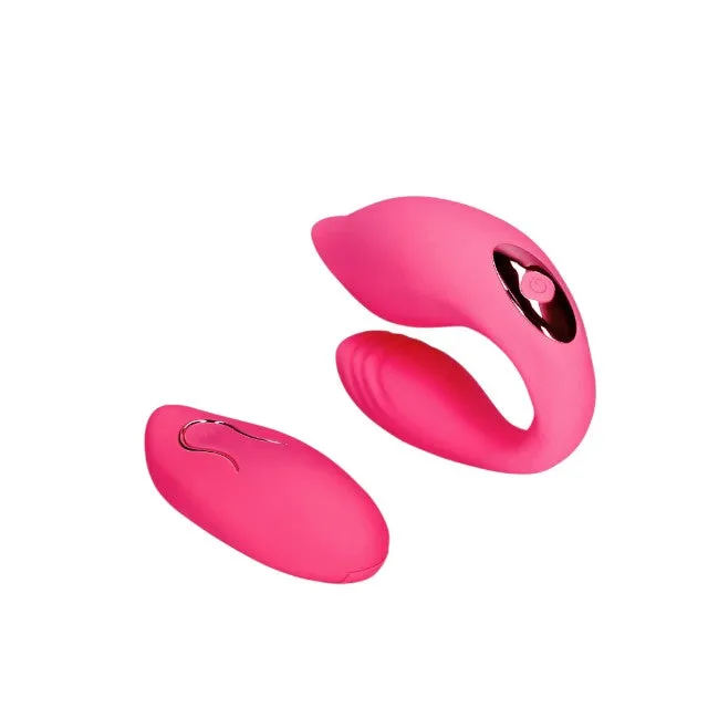 Vibrator pentru cupluri LOVELINE Couple Toy with Remote Control. control prin telecomandă. 10 funcții de vibrație. roz