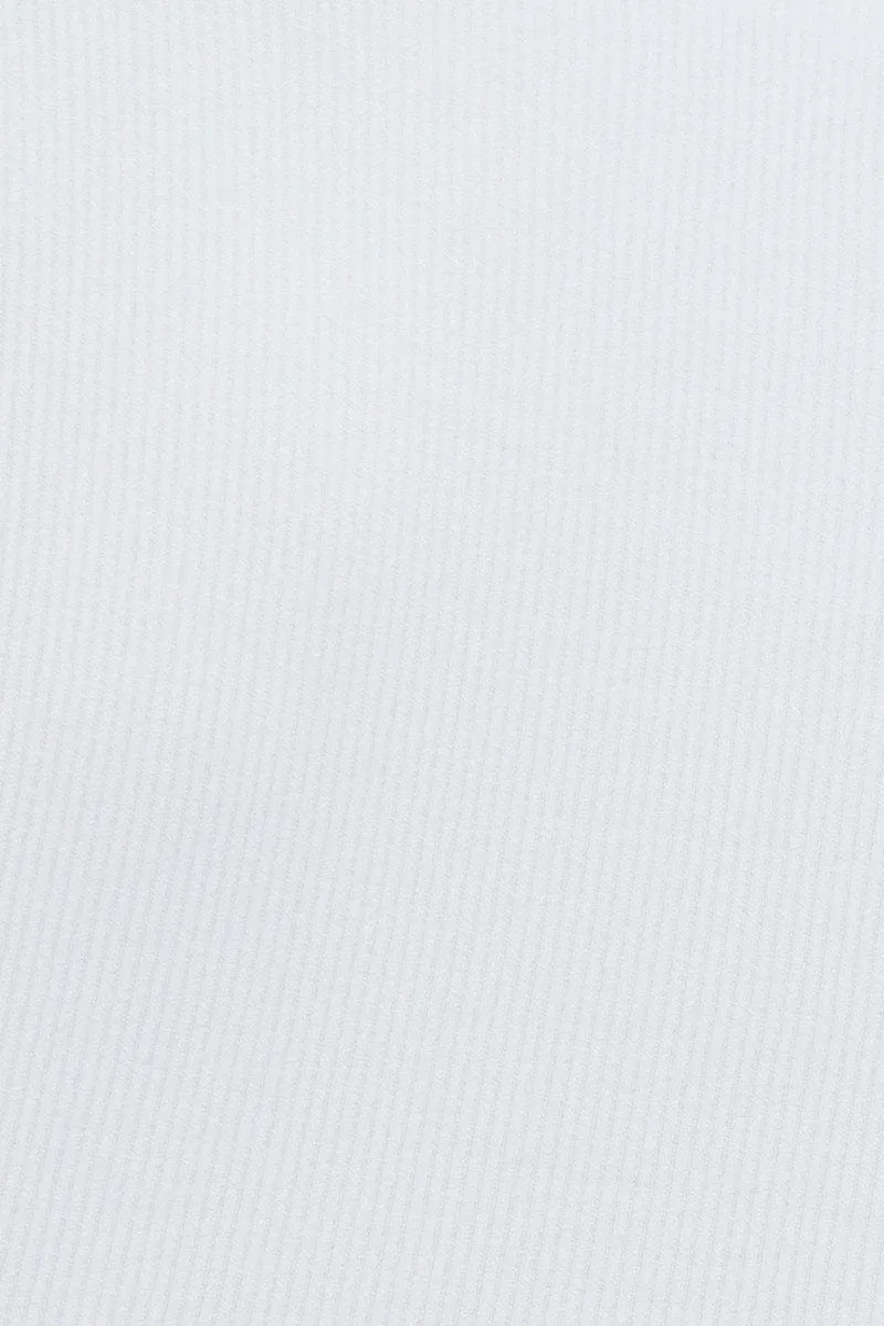 White Top Long Sleeve Round Neck Seamless