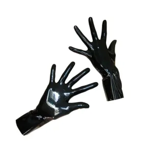 Wrist Length Latex Gloves. Black