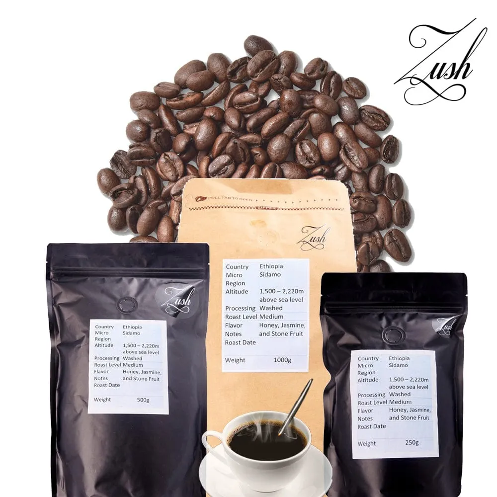 ZUSH Coffee - Specialty Coffee Beans . 100% Arabica. Batch Roasted. Ethiopia SIDAMO